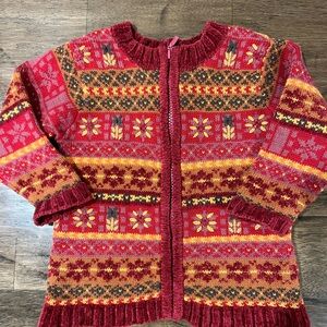 GAP Baby Red and Yellow Patterned Cardigan